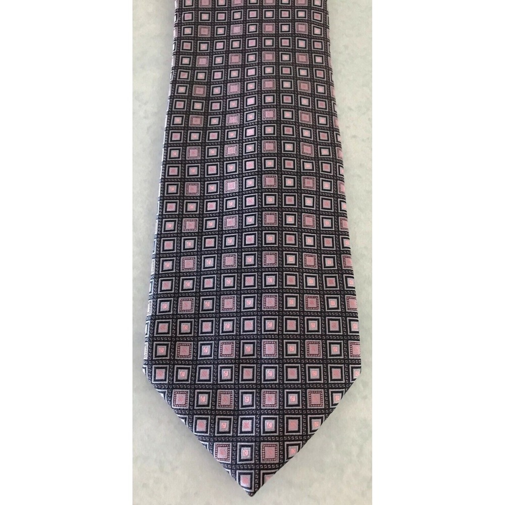 Mens Tie Necktie Martin Alexander Juuan Colours Black Pink Square Pattern New